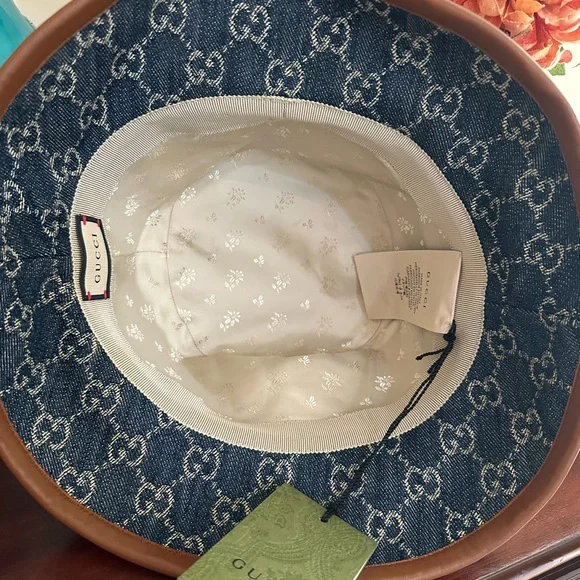 NWT Gucci GG Denim Bucket Hat Size M 58cm